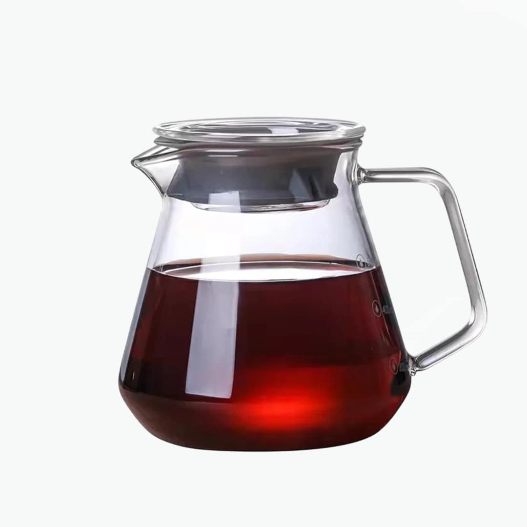 Glass Coffee Server 600ml (3) Glass Coffee Server 600ml Heat-Resistant Transparent Coffee Pot - Image 1